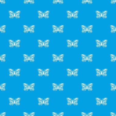 Kanatları desen vektör kesintisiz mavi soyut desenlendirme ile kelebek