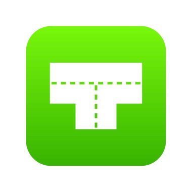 Tshaped kavşak simgesi dijital yeşil