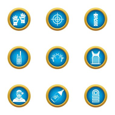 Airsoft simgeler ayarla, stil düz