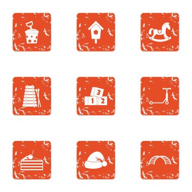 Yeni yıl tatil simgeler kümesi, grunge tarzı