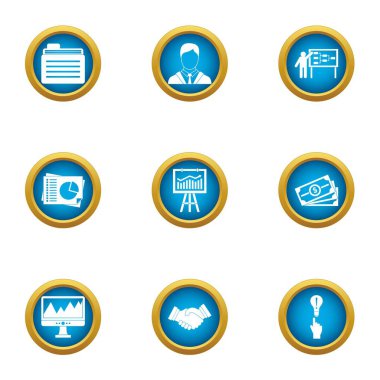 Para birimi simgeleri seti, düz stil