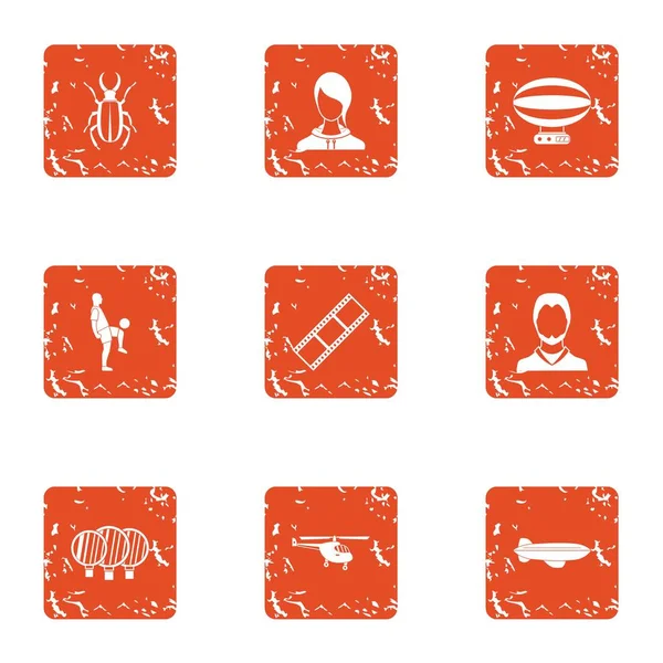 Icons set, grunge tarzı toplama spor