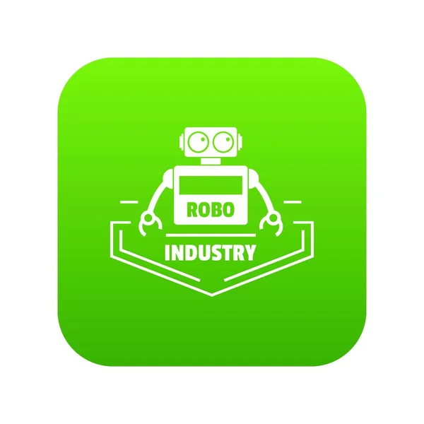 Robot Icono Industria Verde Vector Aislado Sobre Fondo Blanco — Vector de stock