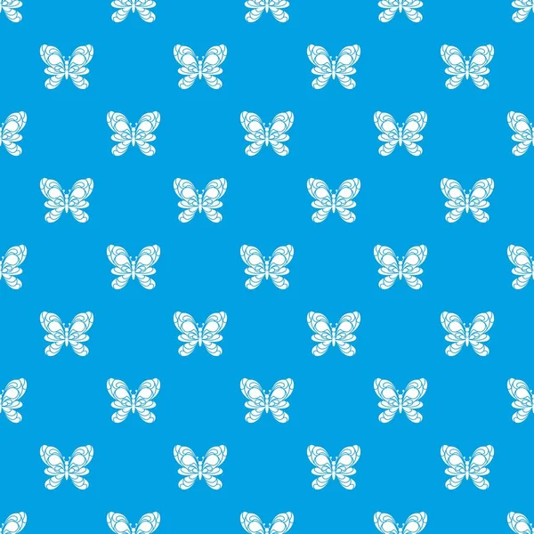 Mariposa con grandes alas patrón vector sin costuras azul — Vector de stock