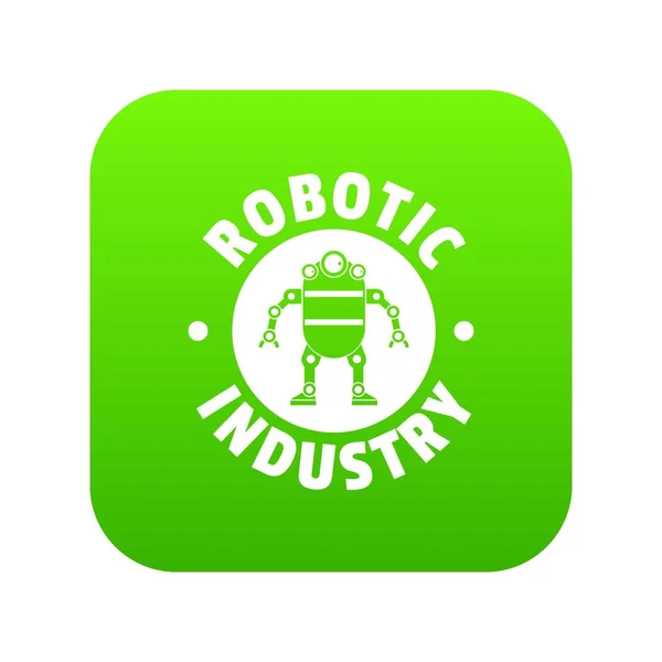 Robot máquina icono verde vector — Vector de stock