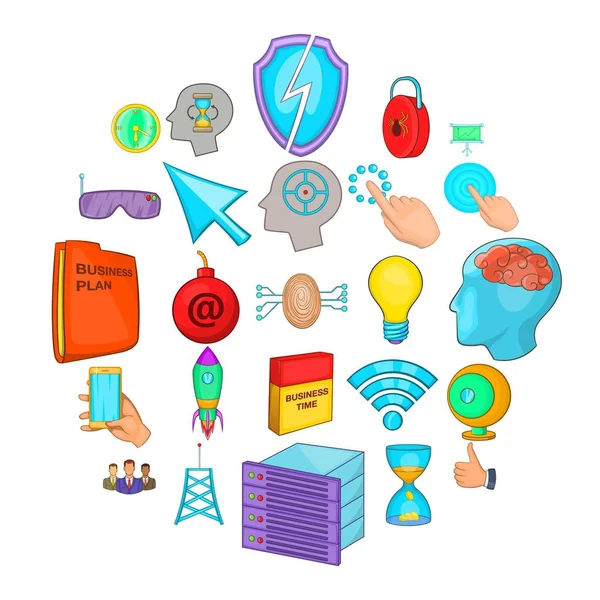 Ticari reklam Icons set, karikatür tarzı