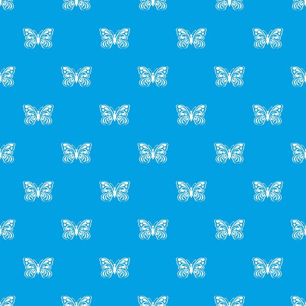 Butterfly with abstract patterning on wings pattern vector seamless blue