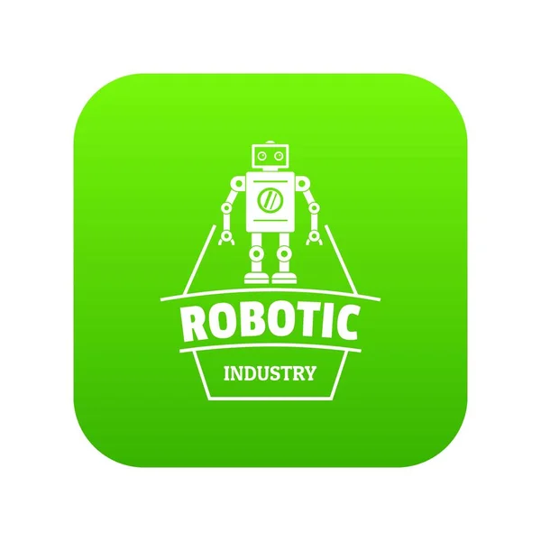 Robot futuro icono verde vector — Vector de stock