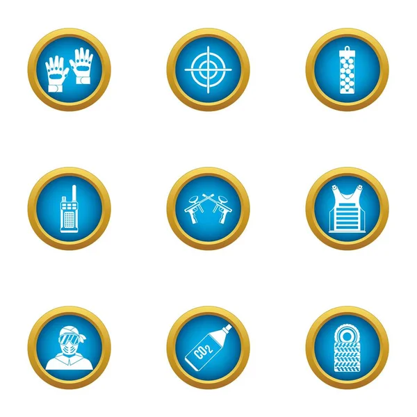 Airsoft simgeler ayarla, stil düz