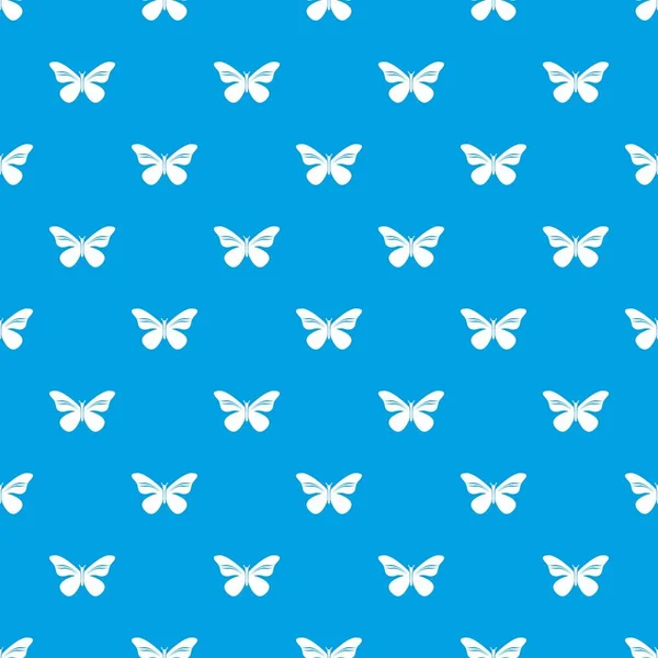 Mariposa con rayas en las alas vector patrón sin costuras azul — Vector de stock