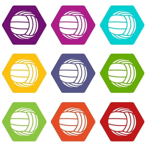 9 vektör modern voleybol Icons set