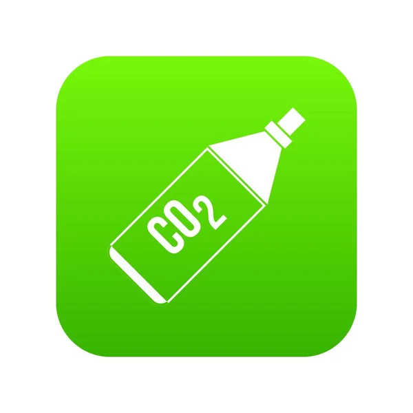 CO2 bottle icon digital green — Stock Vector