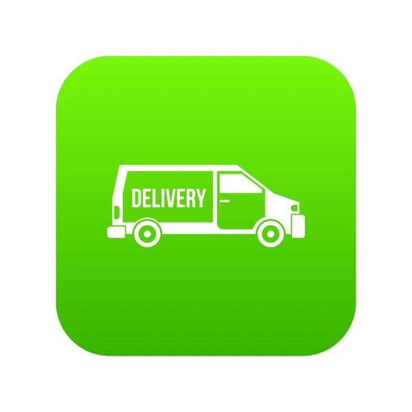 Consegna camion icona digitale verde — Vettoriale Stock