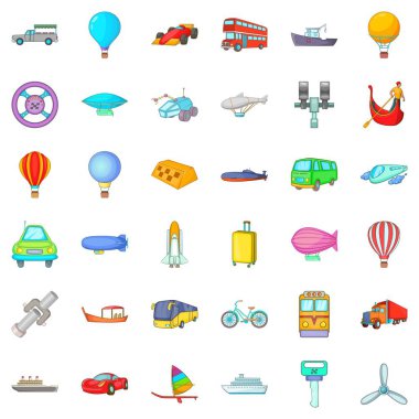 Hareketli taşıma simgeler kümesi, karikatür tarzı