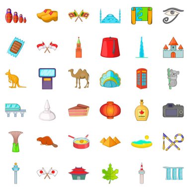 İyi Simgesel Yapı Icons set, karikatür tarzı