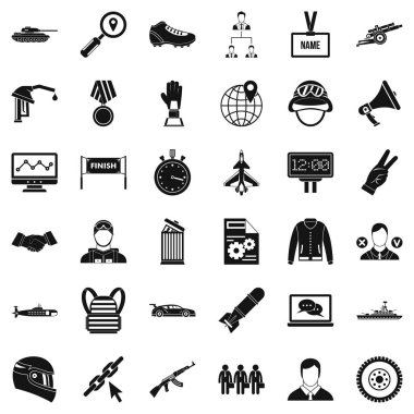 Büyük zafer Icons set, basit tarzı