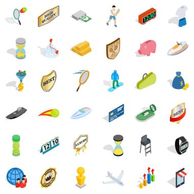 Küçük zafer Icons set, izometrik stili