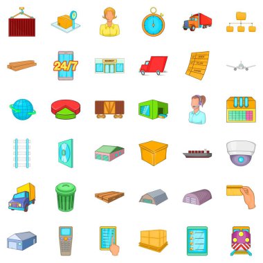 Büyük bir depo Icons set, karikatür tarzı