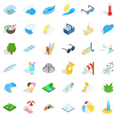 Temiz su Icons set, izometrik stili