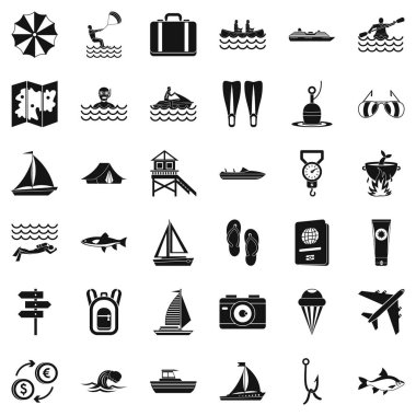 Temiz su Icons set, basit tarzı