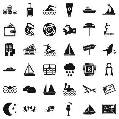 Su Icons set, basit tarzı atlama