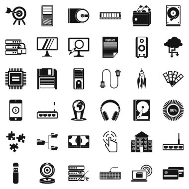 Web işlemi Icons set, basit tarzı