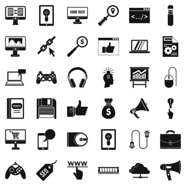 Web sayfası Icons set, basit tarzı