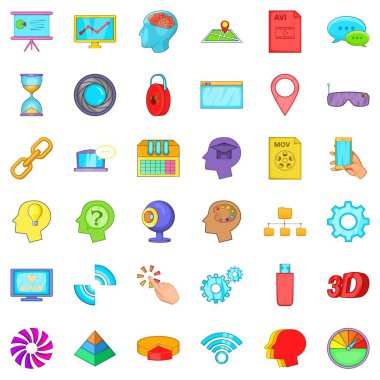 Web Kamera Icons set, karikatür tarzı