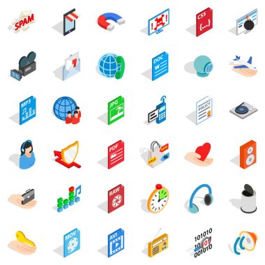 Web klasörü Icons set, izometrik stili