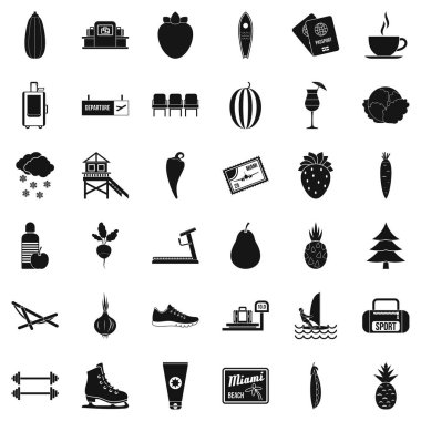 Sağlık kaybı Icons set, basit tarzı