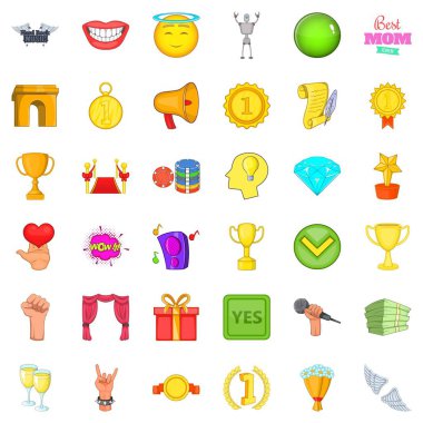 Kazanan Kupası Icons set, karikatür tarzı
