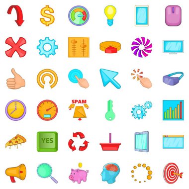 Diyagram Icons set çalışması, tarzı çizgi film