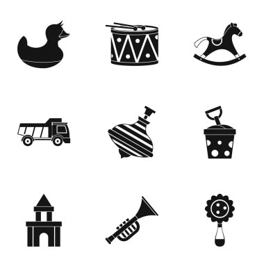 Çocuk oyuncak simge seti, basit tarzı çeşitli