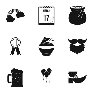 St. Patrick tatil simge seti, basit tarzı