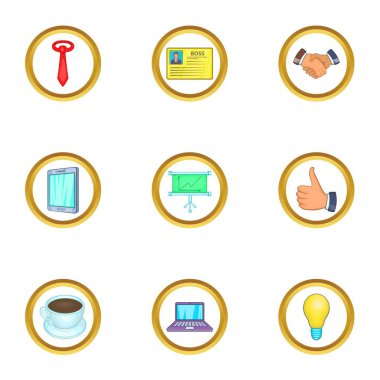 İş olay simgeler ayarla, tarzı çizgi film