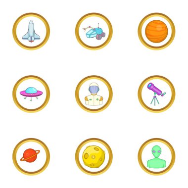 Kozmonot Icons set, karikatür tarzı