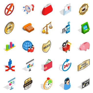 Mali Icons set, izometrik stili