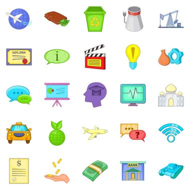 Ücret Icons set, karikatür tarzı