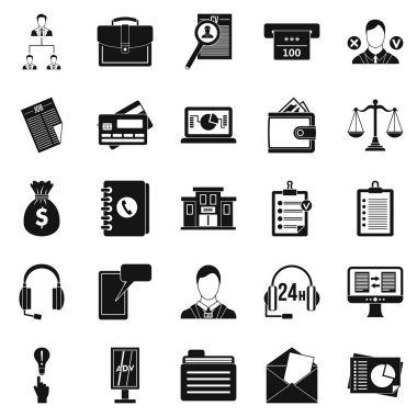 Online bankacılık Icons set, basit tarzı