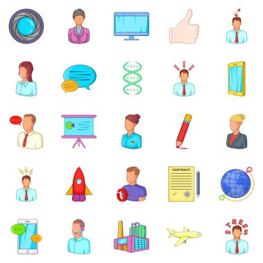 Fabrika Icons set, karikatür tarzı