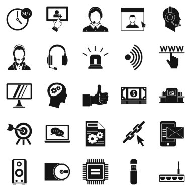 Kulaklık Icons set, basit tarzı