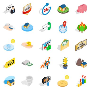 Buluşma simgeleri ayarlandı, izometrik biçim