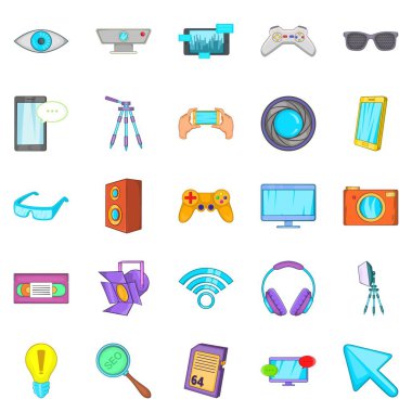 Kamera filmleri simgeler kümesi, karikatür tarzı için