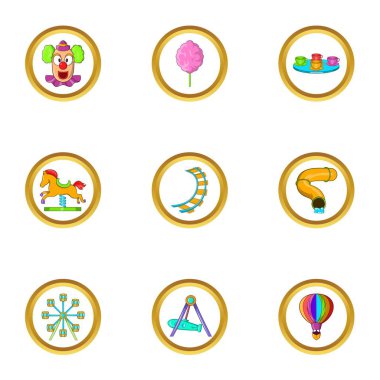 Eğlence simge seti, karikatür tarzı