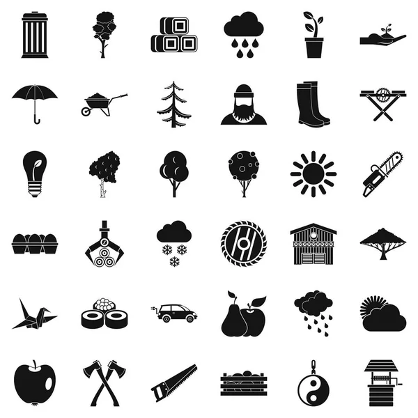 Ağaç Icons set, basit tarzı