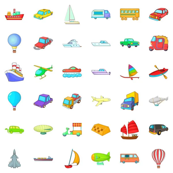 Büyük araç Icons set, karikatür tarzı