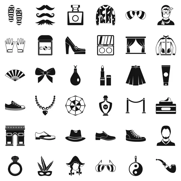 Conjunto de ícones de vida de moda, estilo simples — Vetor de Stock