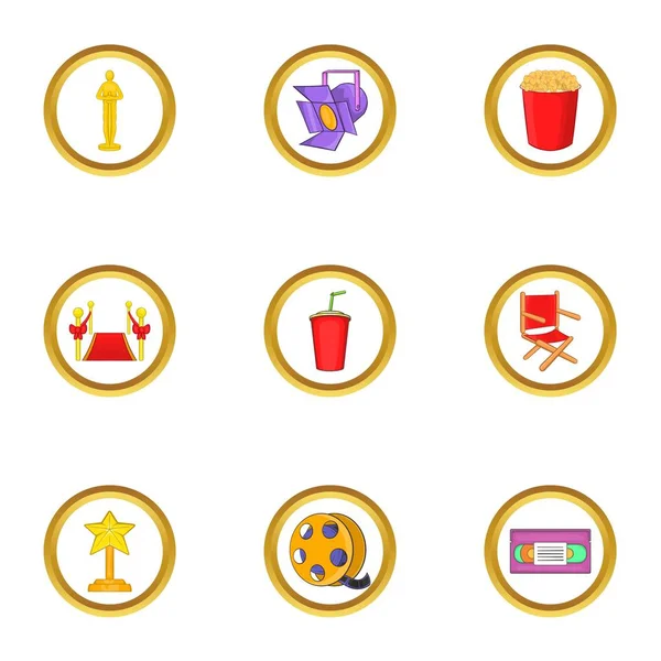 Sinema ekipman Icons set, karikatür tarzı