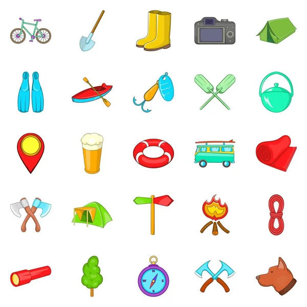 Arazi Icons set, karikatür tarzı