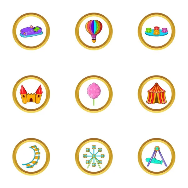 Eğlence Festivali simge seti, karikatür tarzı